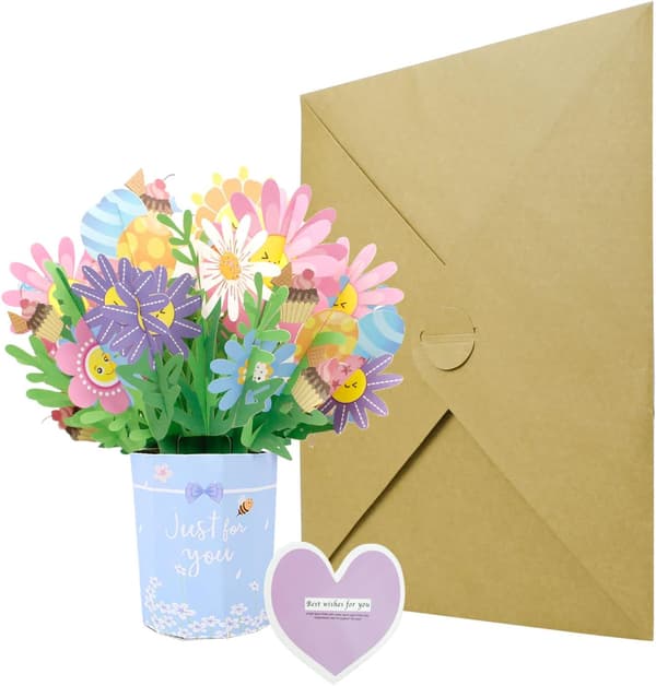 1 st(st) Blomma Pop Up-kort Grattiskort Presentkort 3D Vikbart