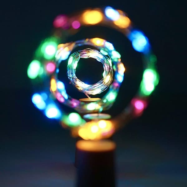 10-pack Vinflaskeljus med Kork, 10 LED Batteridrivna