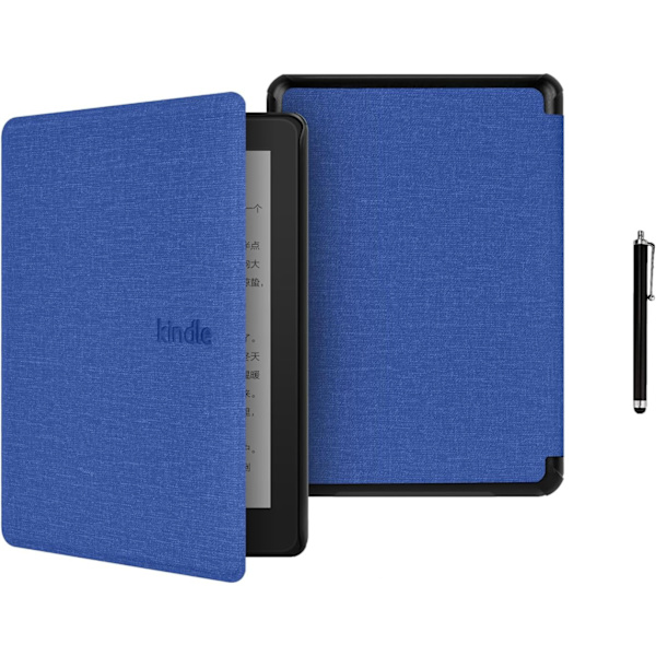 Kindle-fodral, tunt och lätt vikbart skyddande fodral - Tyg (Blå sjö)