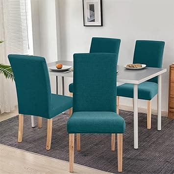 (Påfågelblått) Stolsöverdrag 1 stycken, Stretch Matstol