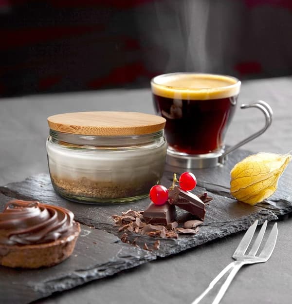 6 stk. Bambuslåg, Cheesecake-glaslåg med silikone