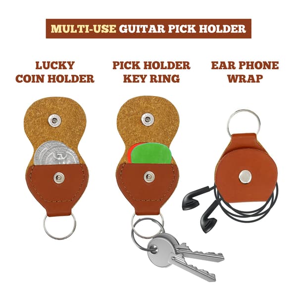 2 flerfarvede læder guitar-pick-clips