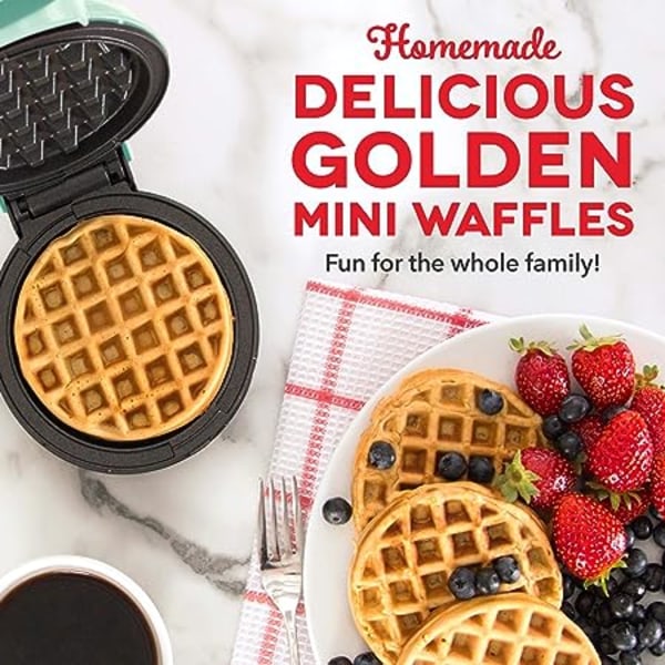 Mini Maker för Individuella Våfflor, Hash Browns, Keto Chaffles