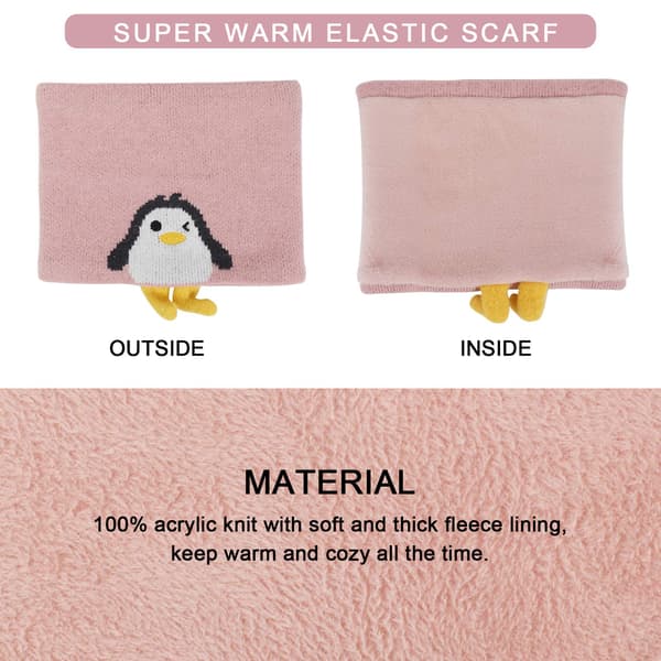 1 varm rosa vintermössa och halsduk i stickad ull