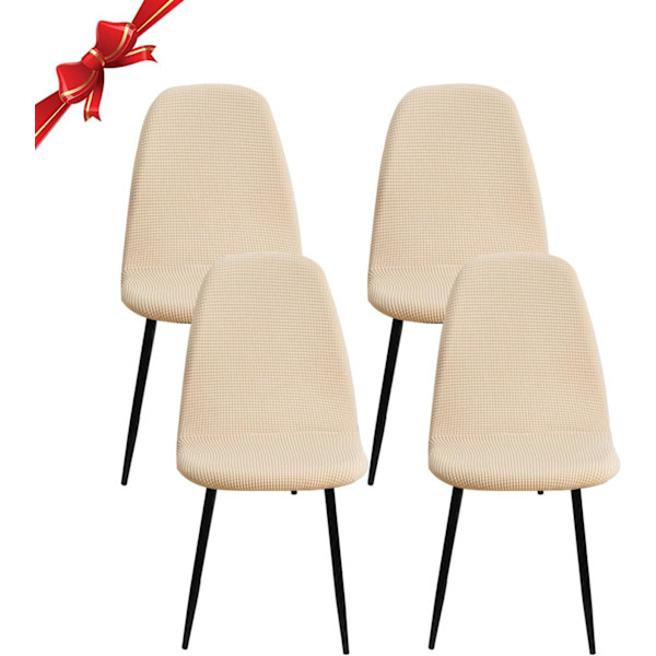 Set om 4, Stretch Skandinaviska Matstolsöverdrag, Jacquard