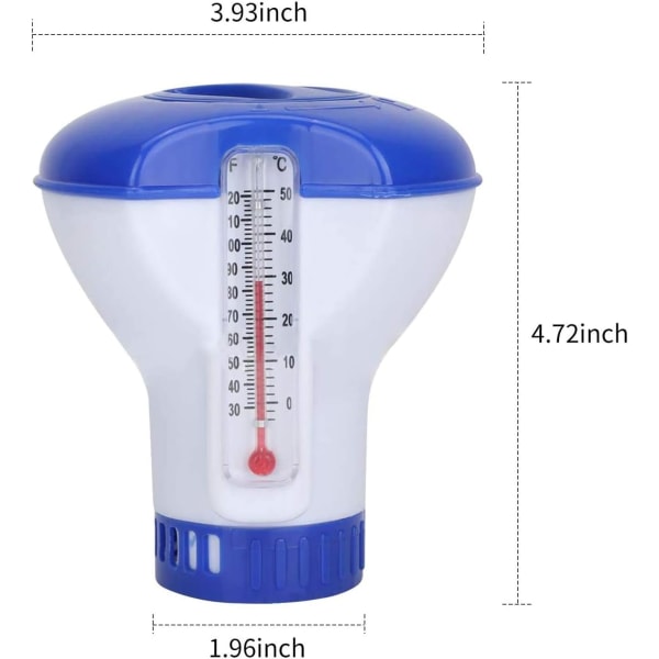 1 flytende klor-dispenser for svømmebasseng, 1 klor