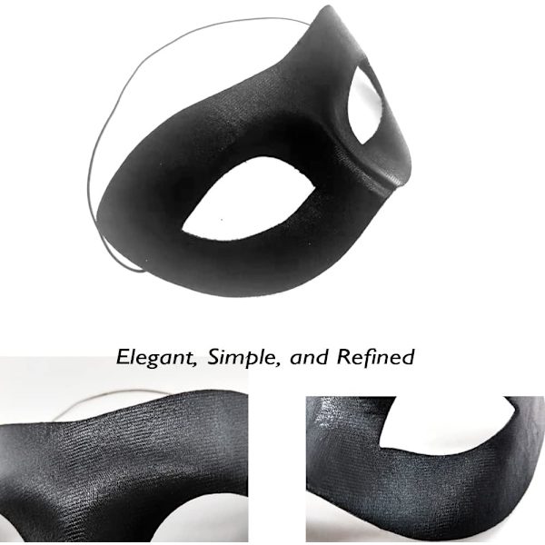 Sort maskerademaske, Halloween maskerade masker, sort mardi