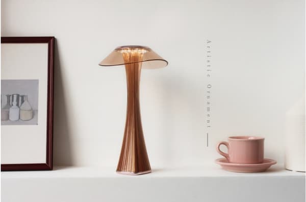 Ladeskrivebordslampe med rosagull-touch - USB Titanium