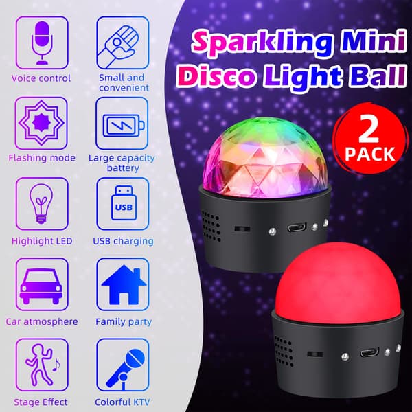 2-osainen mini-latautuva discopallo langaton valo