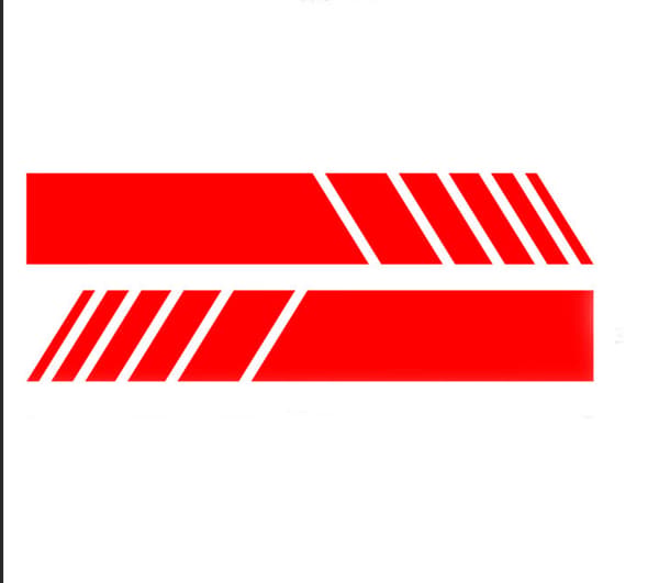 2 Par Dekalsett med Stripe Design for Bakspeil (Rød)