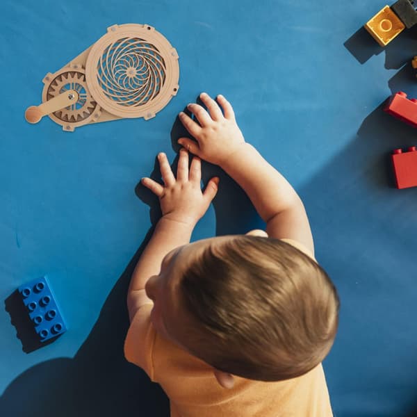 1 st 3D Trä-Kalejdoskop Leksaksset för Barn DIY Roterande
