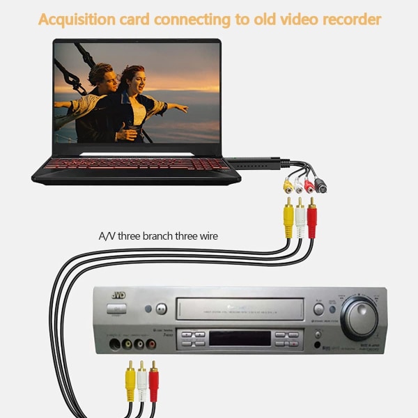 Audio Video Capture Card VHS-omvandlare Digital Video USB