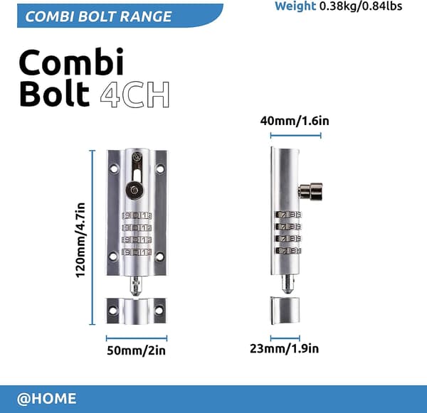 Bolt Gate Lås (COMBI4) - 4 Hjul Kombination Bolt Lås -
