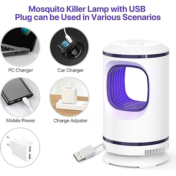 1 kpl Hyttysten ja kärpästen tappaja USB-lampulla
