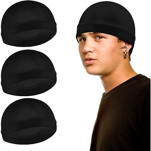 3-pack Unisex Satinvågiga Bonnet för Sömn, Bad etc.