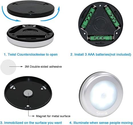 Bevegelsessensorlys, Batteridrevet LED-nattelys, Trappe