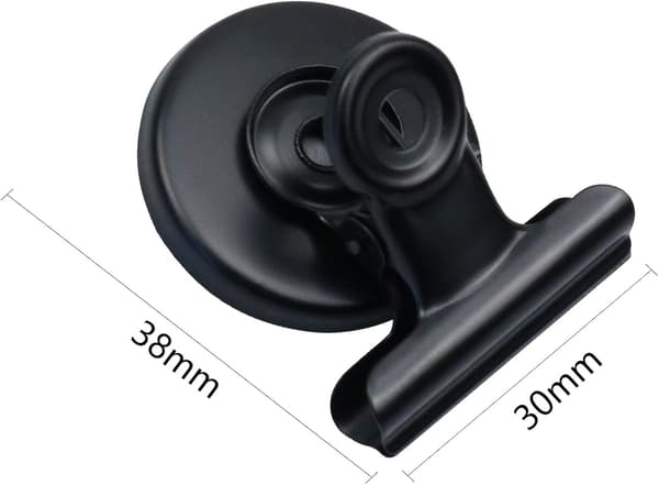 Kylmagneter Kylskåpsmagneter Magnetiska Klämmor Extra Stark (Svart, 12-pack)