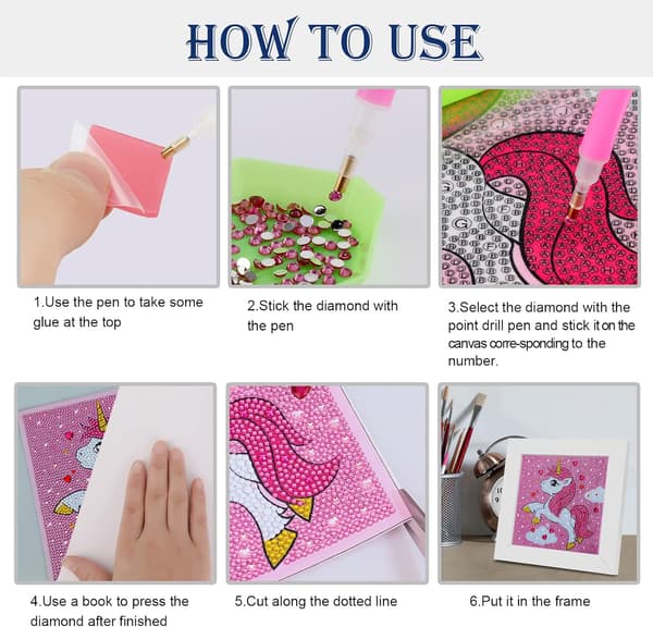 Unicorn5D Børne Diamantmaleri Korssting Håndværkssæt, DIY
