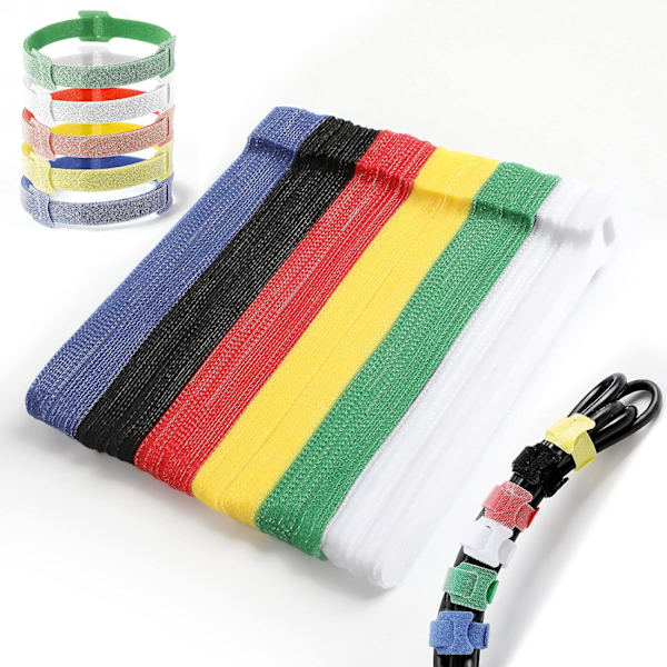 120 st Reusable Kabelband Microfiber Nylon Fästorganisatör