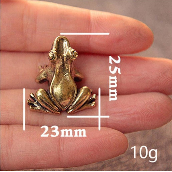 1 stycke Miniatyr Skrivbordsdekoration Retro Koppar Liten Söt Groda