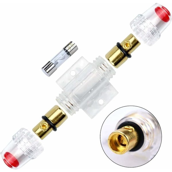 AGU Sikringsholder 4-8 Gauge AWG In-Line med Én 100A AGU Sikring til Bil Audio/Alarm/Forstærker/Kompressorer