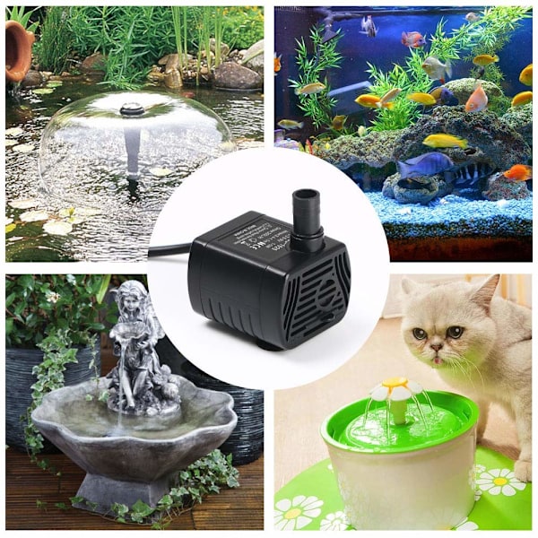 Mini nedsenkbar vannpumpe, 200L/H 3W USB vannpumpe luftfukter