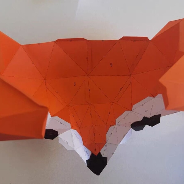 1 stycke(r) Fox på Månen 3D Pappskulptur Konst Väggdekor