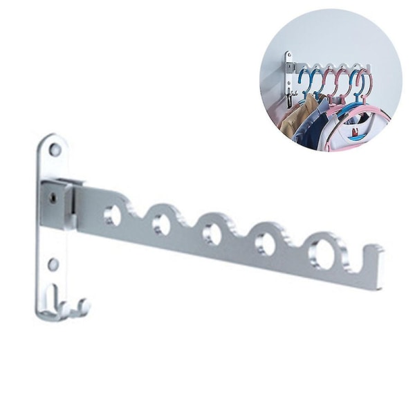 Dryer Rack Folding Wall Mount Clothes Hanger Laundry Room Clothes Hanger Wall Hangers For Clothes Stainless Steel Laundry Hangers Wall Mount（Silver）