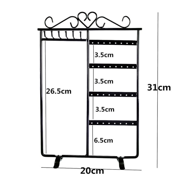 Smykke Display Stativ Jern Smykke Hanger Organizer Stativ Til