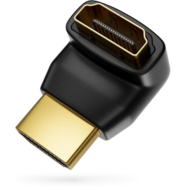 HDMI 90 HDMI-kulma-adapteri 2 kappaletta sarjassa - HDMI-tyyppi A naaras ja uros - 4K Ultra HD UHD 3D Full HD 1080p HDR Arc Highspeed Ethernetillä