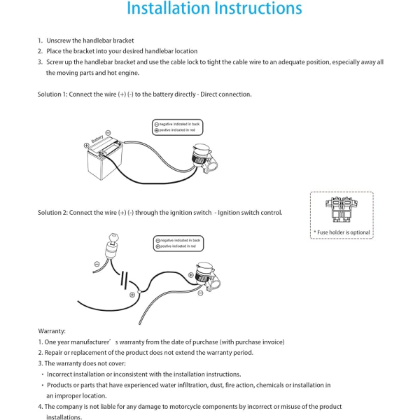 USB-lader med magnetisk bryter for motorsykkel, 4 amp - forhindrer at