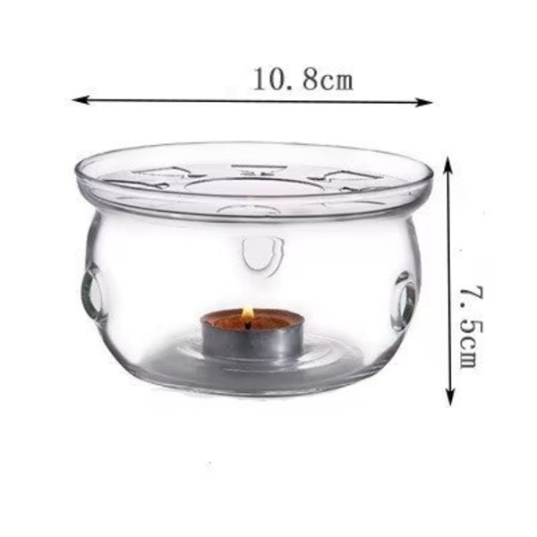 Transparent Krystalklar Glas Tekandevarmer Passer til Tekande Glas