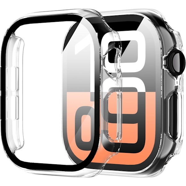 2-pak til Apple Watch Series 10 42mm Skærmbeskytter Etui, Ultra-tyndt Hærdet Glas Skærmbeskytter til iWatch S