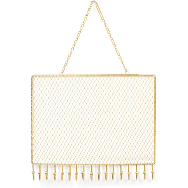 1 stycke (18 * 28 cm) Hängande Smyckesorganisatör, Metall Väggmonterad