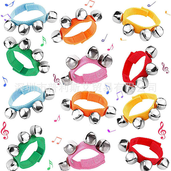 Håndleds-Klokker, 2 stk. Flerfarvede Håndleds-Armbånd Jingle Bells