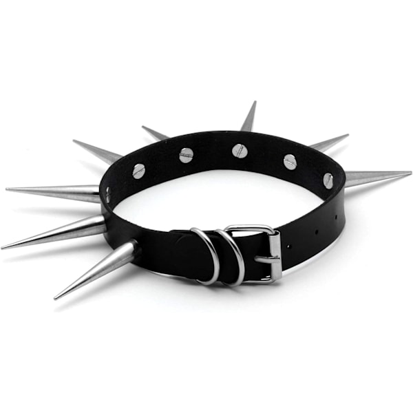 Punk Goth Metal Spikad Läderhalsband Män Kvinnor