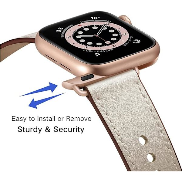 Kompatibel med Apple Watch-armband 41mm 40mm 38mm, äkta läder
