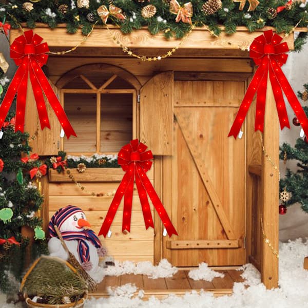 Julglänsande Rosett Julgransdekoration Rosett Röd