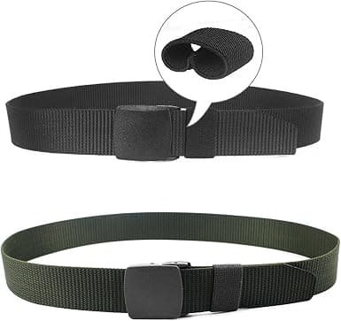 1 unisex nylon belte for menn og kvinner, uendelig justerbart