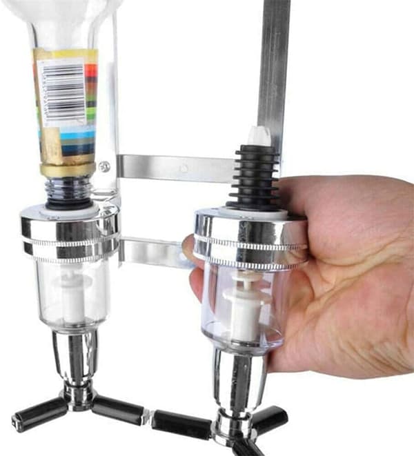 Veggmontert vinstativ, doseringsflaskedispenser, aluminium 2