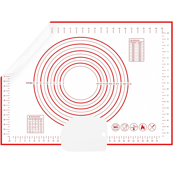 1 st (70x50cm) Stor Bakmatta, Silikonbakmatta med Skrapa