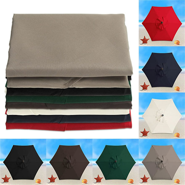 Parasol Reservebetræk - 6 Ribber - 2 M - Vandafvisende - Anti-UV