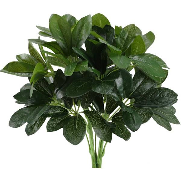 Kunstige buske planter falsk silke Schefflera buske ægte touch faux grønt blad arrangementer indendørs udendørs have kontor hjem bord midterstykker væg hængende indretning 2stk