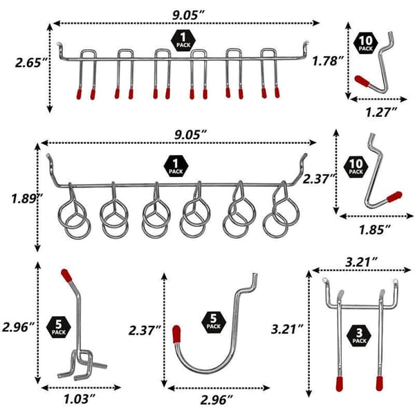 Metall Pegboard Organizer Assortment Kit - 114 delar