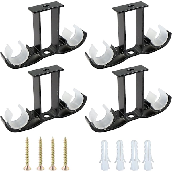 4 kpl säädettävät verhokiskon kiinnikkeet - 14 x 8,2 cm - Seinä
