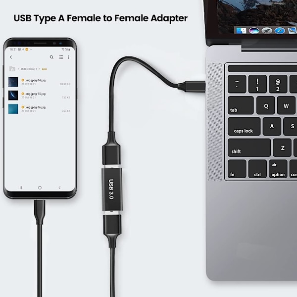 Adapter (2-pak) 3.0 USB A til 3.0 USB A, USB Hun til Hun