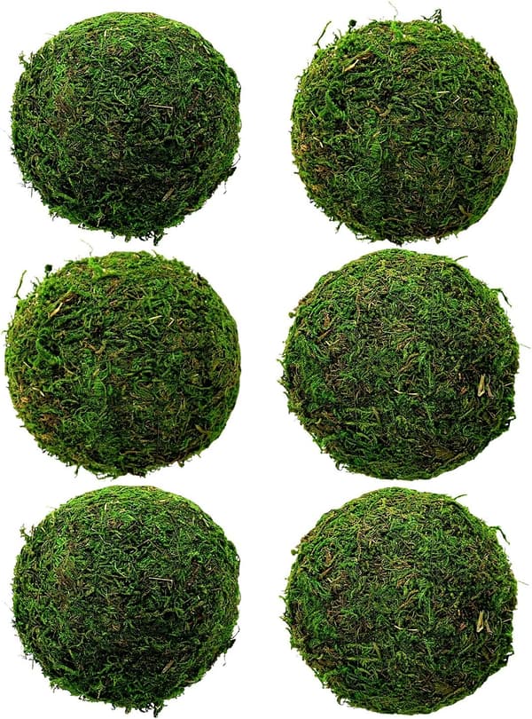 6 stycken mossbollar, mossbollar, trädgårdsmossa blomkrukor