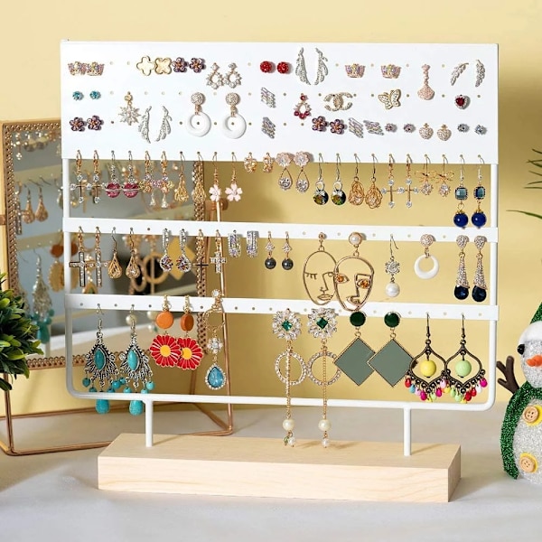 Øreringsholder Display Stativ 3-lags Ørestik Holder Smykker