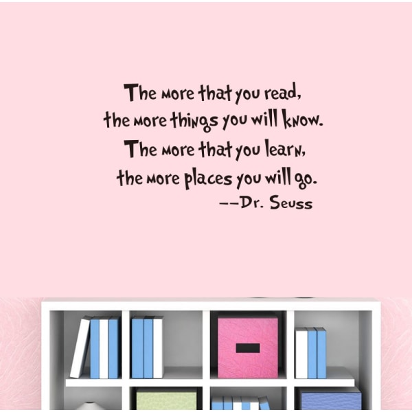 Ju mer du läser, desto mer kommer du att veta - Dr. Seuss Wall Decal