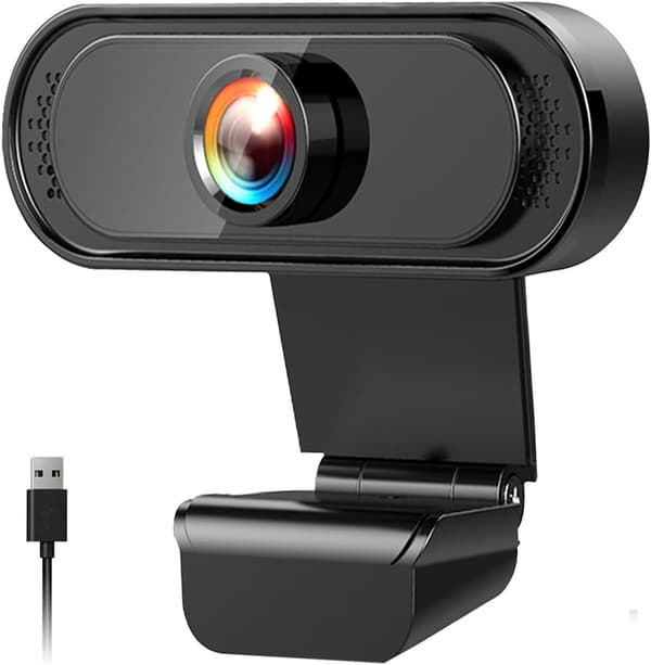 Webcam PC fuld HD 1080p, med mikrofon, webcam, bærbar
